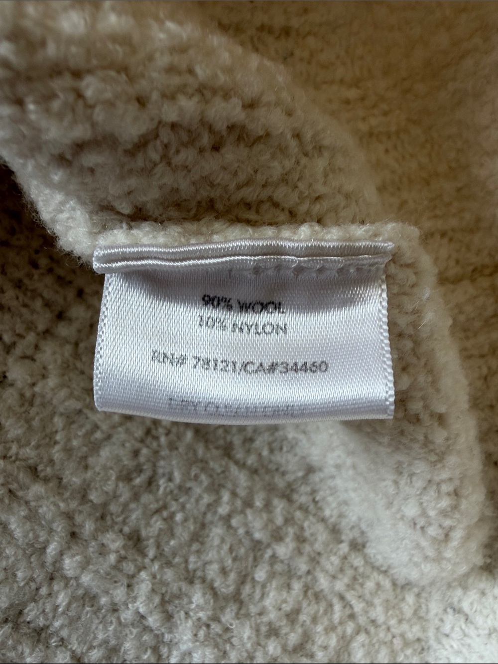 Eileen Fisher Neutral Cream Hooded Bouclé Pullover Wool blend - Picture 5 of 7